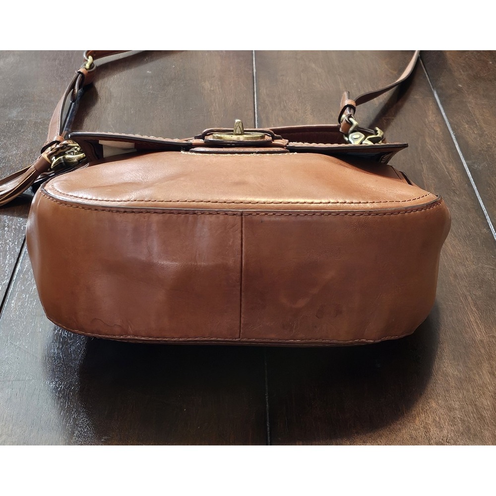 Coach Legacy Willis Brown Leather Crossbody Satchel Bag Turn Lock 19132 - Picture 5 of 11